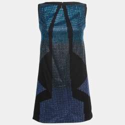 Just Cavalli Black Embellished Wool Sleeveless Mini Dress S