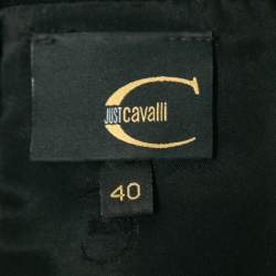 Just Cavalli Black Embellished Wool Sleeveless Mini Dress S