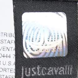 Pre Owned Just Cavalli Black Leather Button Detail Sleeveless Zip Front Short Dress S