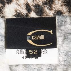 Just Cavalli Beige Leopard Print Knit Button Front Full Sleeve Shirt XL