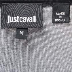 Pre Owned Just Cavalli Black Animal Print Jersey Short Dress M