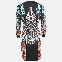 Pre Owned Just Cavalli Multicolor Printed Jersey Mini Bodycon Dress M
