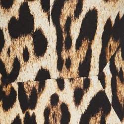 Pre Owned Just Cavalli Black Leopard Print Stretch Knit Mini Dress XS