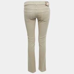 Pre Owned Just Cavalli Beige Cotton Skinny Cigarette Jeans M Waist 28"