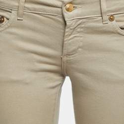 Pre Owned Just Cavalli Beige Cotton Skinny Cigarette Jeans M Waist 28"