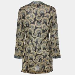 Pre Owned Just Cavalli Black Printed Silk Tunic M