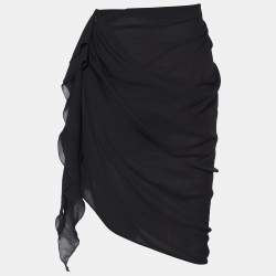 Pre Owned Just Cavalli Black Georgette Layered Ruffled Skirt L