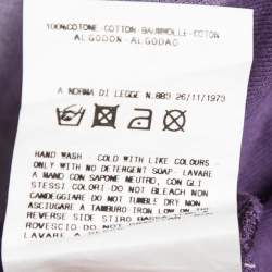 Pre Owned Just Cavalli Purple Printed Cotton V-Neck T-Shirt L