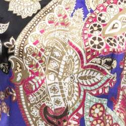 Pre Owned Just Cavalli Multicolor Printed Silk Button Front Shirt M