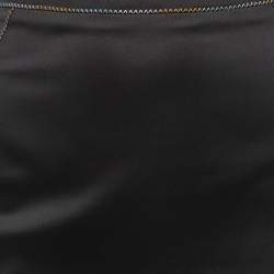 Just Cavalli Black Stretch Satin Peplum Skirt M