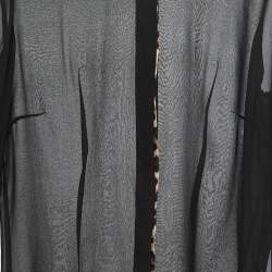 Pre Owned Just Cavalli Black Chiffon Button Front Sheer Shirt Blouse M