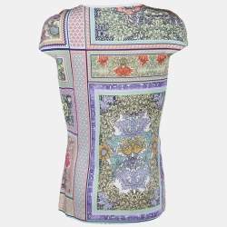 Pre Owned Just Cavalli Multicolor Printed Jersey Sleeveless T-Shirt L