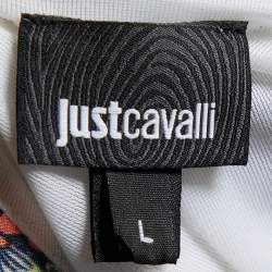 Pre Owned Just Cavalli Multicolor Printed Jersey Sleeveless T-Shirt L