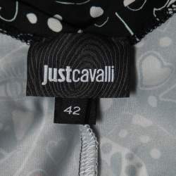 Pre Owned Just Cavalli Black  All-Over Print Stretch Nylon Mini Dress M