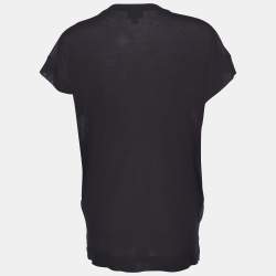 Pre Owned Just Cavalli Black Printed Modal Knit Oversized T-Shirt S