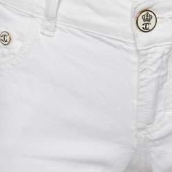 Just Cavalli White Denim Embroidered Pocket Detail Jeans S Waist: 30.5"