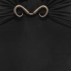 Pre Owned Just Cavalli Black Jersey Plunge Strappy Midi Dress S