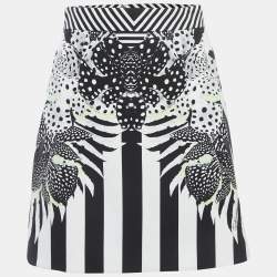Just Cavalli White Printed Crepe Mini Skirt S