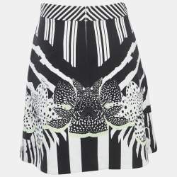 Just Cavalli White Printed Crepe Mini Skirt S