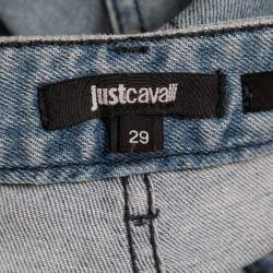 Just Cavalli Blue Distressed Denim Slim Fit Jeans M Waist 29"