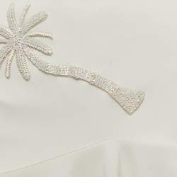 Pre Owned Just Cavalli Off White Embellished Crepe Flared Mini Skirt S