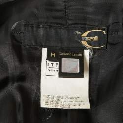Just Cavalli Black Leather Single Breasted Jacket M