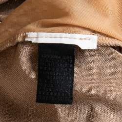 Pre Owned Just Cavalli Gold Crystals Embellished Lurex Knit Sleeveless Cut-out Maxi Dress S