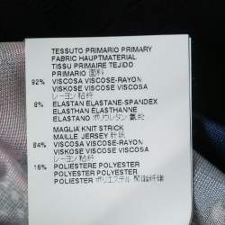 Pre Owned Just Cavalli Black/Blue Floral Printed Knit Top S