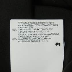 Pre Owned Just Cavalli Black Embellished Crepe Button Front Full Sleeve Shirt XXL