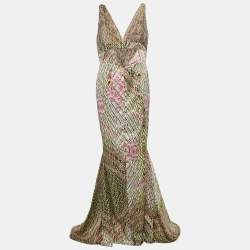 Just Cavalli Multicolor Animal Printed Satin Maxi Dress 3XL