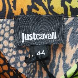 Pre Owned Just Cavalli Multicolor Reptile Printed Cotton Shirt L