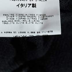 Just Cavalli Black Lurex Wool Knit Ruffled Cardigan M