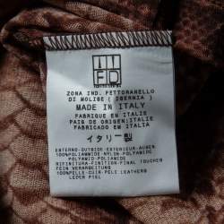 Pre Owned Just Cavalli Burgundy Animal Printed Mesh Knit Top M