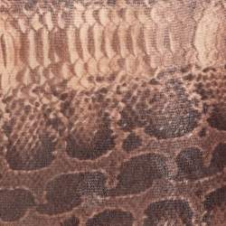 Pre Owned Just Cavalli Burgundy Animal Printed Mesh Knit Top M