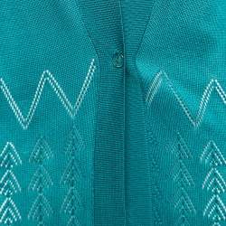 Just Cavalli Green Knit Single-Button Cardigan S