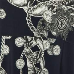Just Cavalli Black Chain Printed Jersey Maxi Skirt L