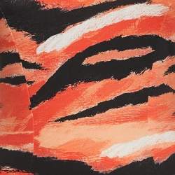 Pre Owned Just Cavalli Black/Orange Animal Print Knit Mini Dress M