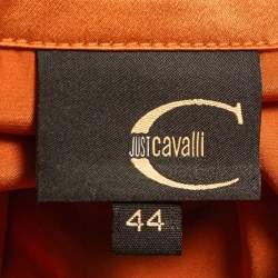 Just Cavalli Orange Satin Printed Shirt L