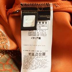 Just Cavalli Orange Satin Printed Shirt L