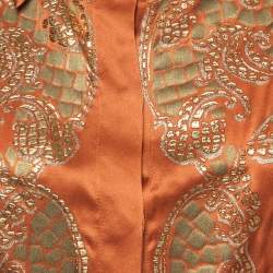 Just Cavalli Orange Satin Printed Shirt L