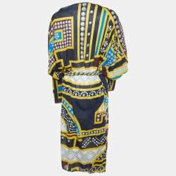 Just Cavalli Multicolor Printed Knit Belted Jumpsuit M