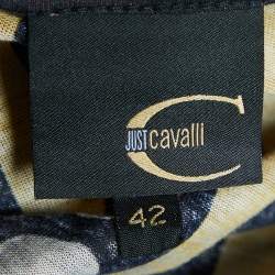 Just Cavalli Multicolor Printed Knit Belted Jumpsuit M