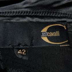 Pre Owned Just Cavalli Black Jersey & Satin Detail Mini Skirt M