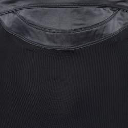 Pre Owned Just Cavalli Black Jersey & Satin Detail Mini Skirt M