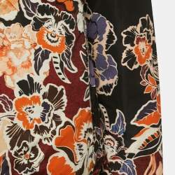 Just Cavalli Multicolor Floral/Snake Print Cotton Zip Front Reversible Jacket L