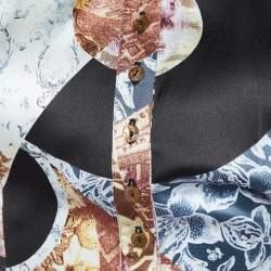 Just Cavalli Multicolor Printed Silk Satin Midi Dress M
