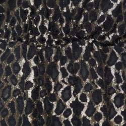 Pre Owned Just Cavalli Black Leopard Lace Ruffle Dress M