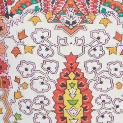 Pre Owned Just Cavalli Multicolor Print Knit Frilled Sleeve Detail T-Shirt S