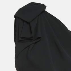 Pre Owned Just Cavalli Black Crepe One-Shoulder Pleated Mini Dress M