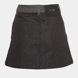 Pre Owned Just Cavalli Grey Denim Paneled Mini Skirt M
